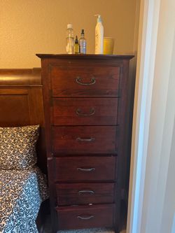 Tall Wood 6-Drawer Lingerie Chest Dresser