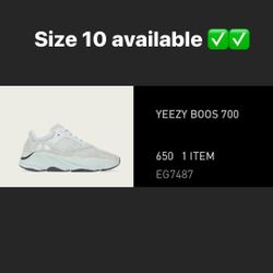 Adidas Yeezy Boost 700 Salt Size 10 