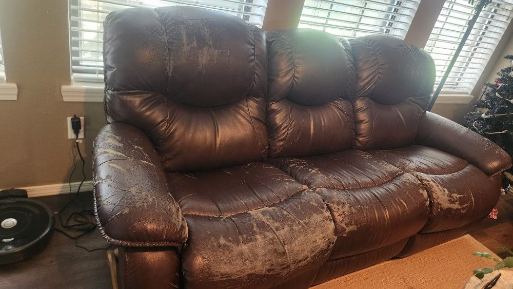 Brown leather Couch