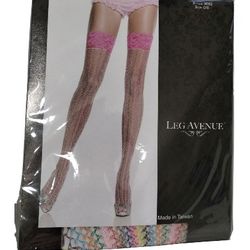 Rainbow Fishnet Lace Thigh Highs Stockings New Women's Halloween Costume 