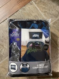 Black Panther Twin/Full Reversible Comforter & Sham Set, Kids Bedding