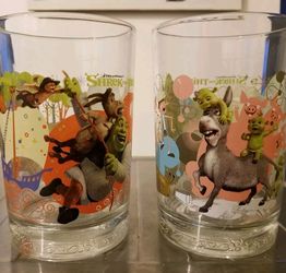 Set Of 2 SHREK THE THIRD COLLECTIBLE MCDONALD 2007 GLASSES