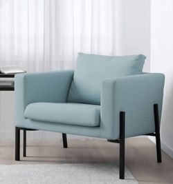 Light Blue Upholstered Accent Chair