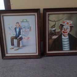 Framed Canvas Clown Paintings