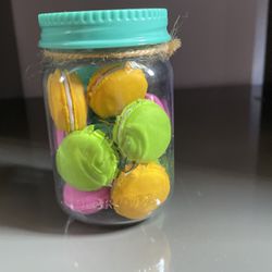 Mason Jar Macaron Erasers