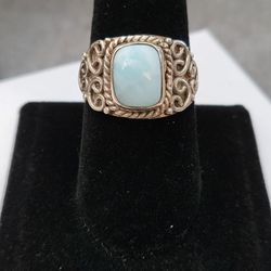 Genuine Larimar Artisan Ring