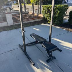 Squat Rack Bench Press Adjustable Weight Bench