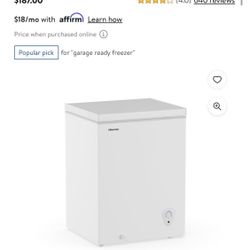 Hisense 5 Cu ft Garage Ready Chest Freezer, White Modell WEC050M6XWD
