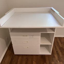 Ikea baby changing station desk with draws