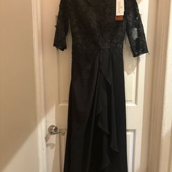  High End Customization Black Lace Evening Dress Formal Gown Half Sleeve