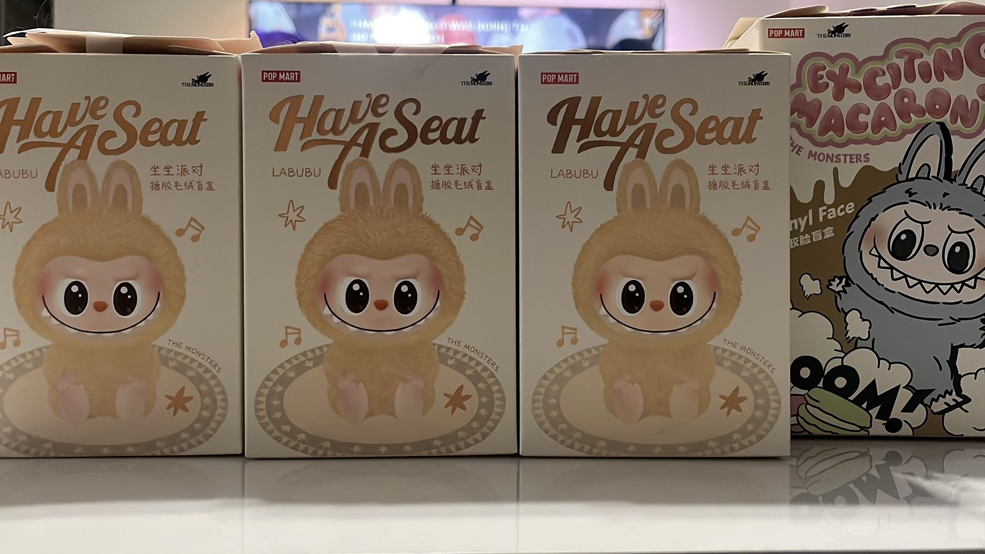 Pop Mart Labubu Figures — Exciting Macaron & Have A Seat (Sealed Bags, Authentic, Local Pickup)
