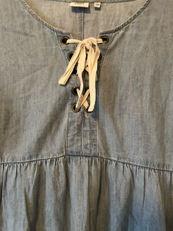 white christmas dresses Blue B Studded Western Buckle Stretch Denim Dress Med Wash / L main image 0