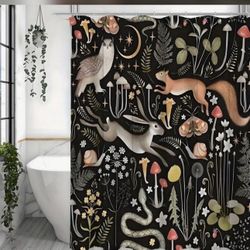 Whimsical Woodland Forest Shower Curtain 