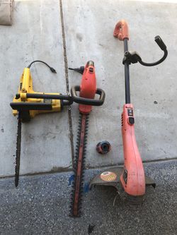 Electric edger, trimmer, chain saw