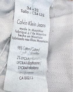 Calvin Klein Men's Jeans 34 Waist     30 Inseam Straight Leg Medium Wash