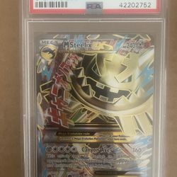 2016 Pokémon XY Steam Siege Full Art M Steelix EX PSA 8