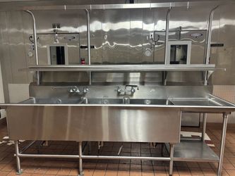 Stainless triple sink