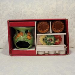 Pinecone Tart Burner Gift Set with YANKEE CANDLE TARTS Tealight Candle Holders