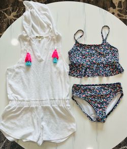 Girls Cover up & Swimsuit Set