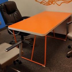 Orange Table & Black Chair