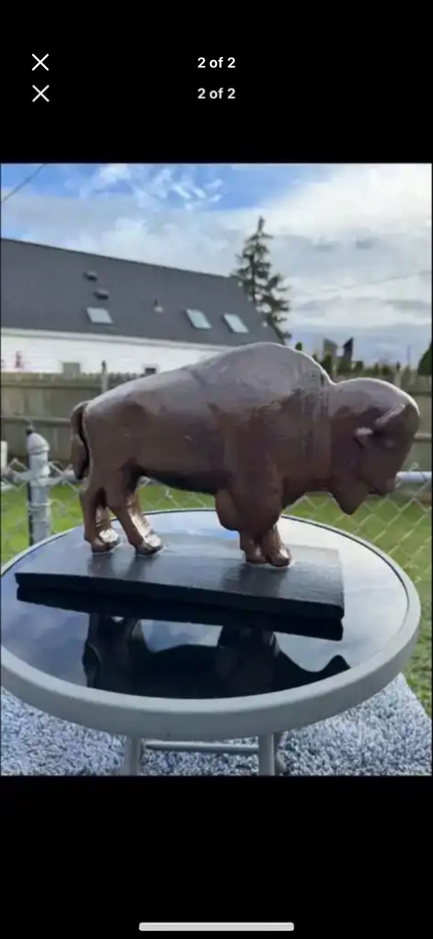 A Classic Brown Buffalo Statue