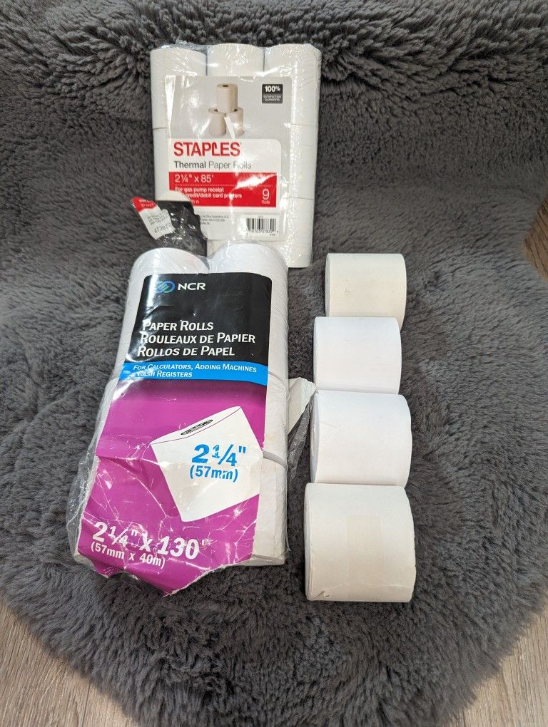 Lot of Paper Rolls for Calculators, Adding Machines & Cash Registers, credit/ debit card printers
