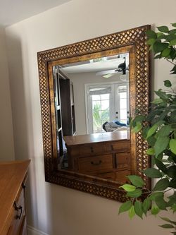 Antique Carved Wood Mirror
