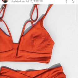 L*Space Swimwear Orange Poppy Siren Bikini Top New! NWT New with tags - Small