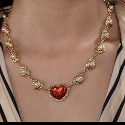 Copper With 18k Plated Gold Natural Pearl Necklace 