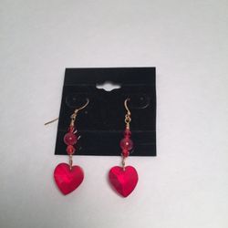 New Handmade Crystal Heart Earrings 