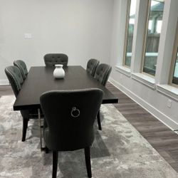 Stylish & Modern Dinning Set with matching center rug