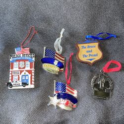 Christmas Ornament Police Officer Lot Of 5