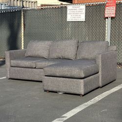 Crate & Barrel Barrett II Reversible Storage Chaise Sectional Sofa – 90” Grey Ask for Delivery 🚚