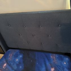 Twin Tufted Button Upholstered Fabric Bed