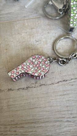 7 rhinestone whistle/ keychains