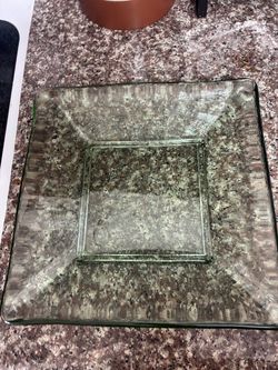 Square Textured Glass Plate Set 10 inch