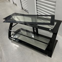 glasse and metal tv stand / entertainment center 