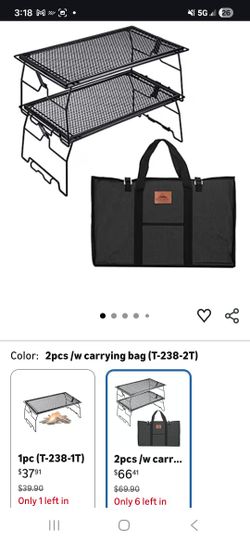 2 Pc Campfire Grill With Carry Bag