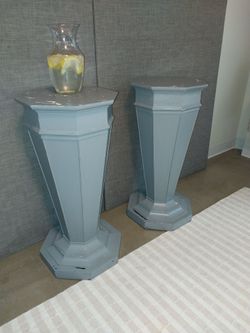 Pair of Decorative Pedestals – Heavy – 30" Tall
