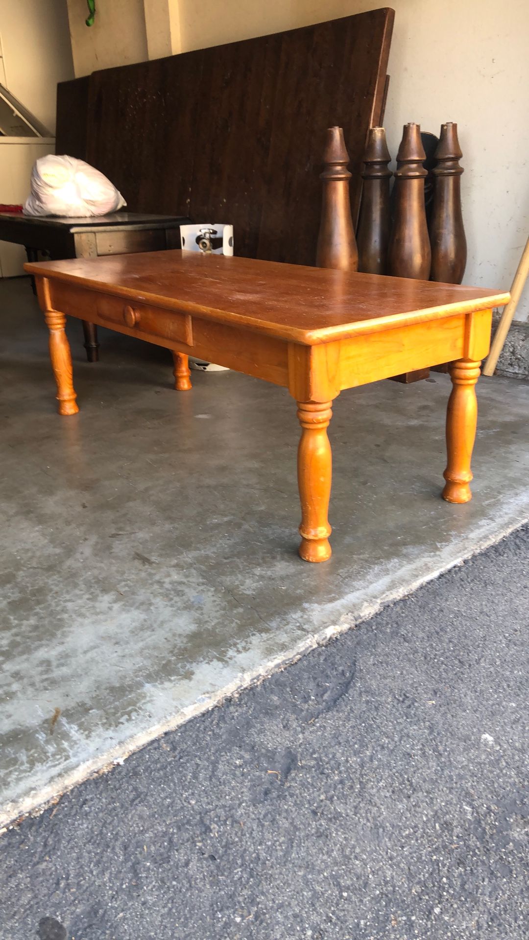 Wooden Coffee Table With Drawer