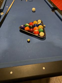 Blue pool table
