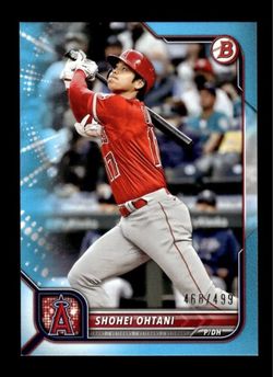 Shohei Ohtani 2022 Bowman: # 68  Sky Blue 468/499 Angels (NR-M)