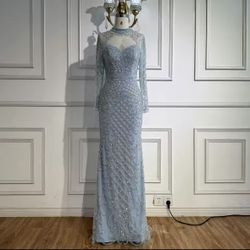 Baby Blue Elegant Dress, Size 8