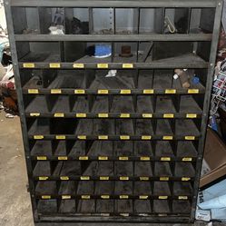 Vintage Hardware Store Storage Bins Shelf