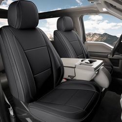 Full Set Seat Covers for Silverado & Sierra 1500/2500/3500HD 2007-2026, Waterproof Faux Leather