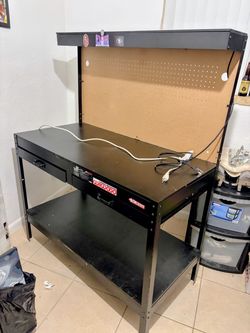 Workbench with light.