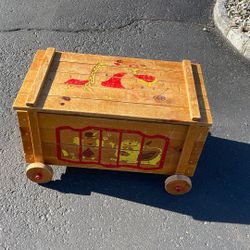 Vintage Wooden Toy Chest