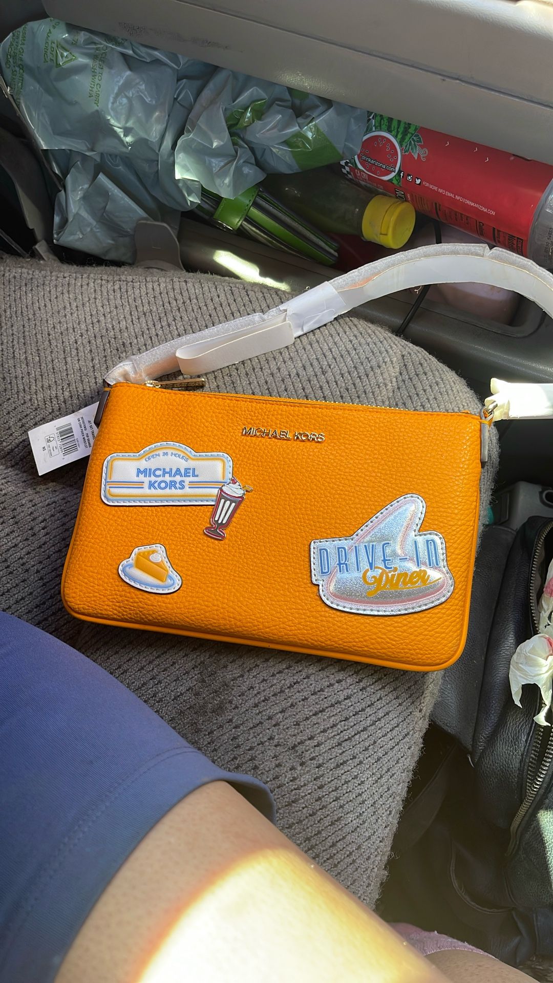 Pop Orange Pouch Wristlet 