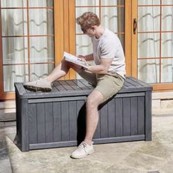OUTDOOR DECK BOX LARGE SIZE 120 GALLONS WATERPROOF AND LOCKABLE BRAND NEW JUST BUILT!!!