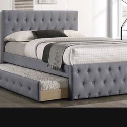 Fulltwin Size Grey Trundlee With Orthopedic Matres!!!!